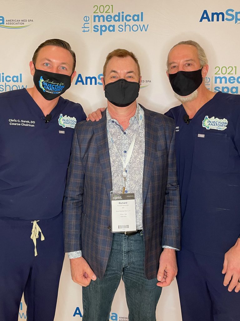 Dr. Pierzchajlo with Dr. Chris Surek & Dr. Steven Weiner at the 2021 Medical Spa Show in Las Vegas